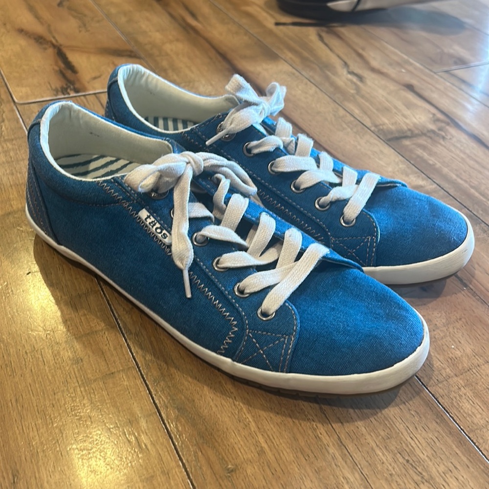 Taos Star Womens Size US 9.5 Teal Canvas Low Top Lace Up Casual Sneakers Shoes